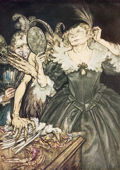 Comus by John Milton: And they, so perfect is their misery, 1914 by Arthur Rackham